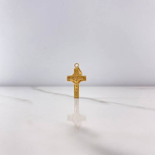 Dije Cruz Cristo 0.75gr / 2.5cm / San Benito Oro Amarillo $