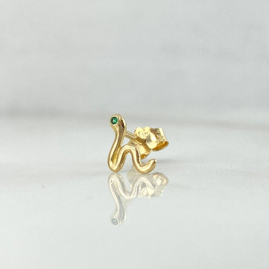 Piercing Serpiente 0.5gr / 0.7cm-1mm Circon Verde Broche Mariposa Oro Amarillo (Joya) ©