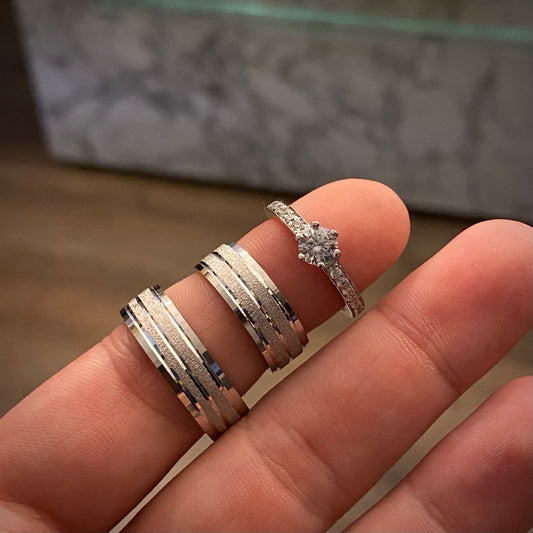 Argollas anillos matrimonio por fabricación con Solitario 16gr