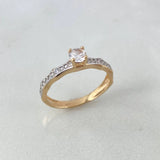 Anillo Churumbela 1.9gr / T6 / Circones Blancos Oro Amarillo &