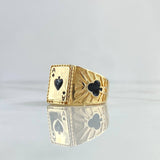 Anillo Carta de Poker 7.15gr / T10 1/4 / Resina Negra Oro Amarillo 18K