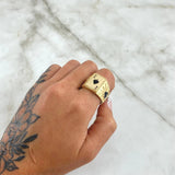 Anillo Carta de Poker 7.15gr / T10 1/4 / Resina Negra Oro Amarillo 18K