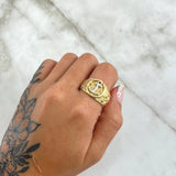 Anillo Ancla 7.25gr / T11 / Texturizado Oro Amarillo 18K