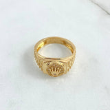 Anillo Correa Corona 5.95gr / T8 1/4 / Circones Blancos Oro Amarillo 18K