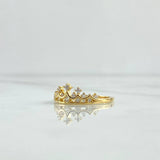 Anillo Corona Enpuntada 2.3gr / T6 3/4 / Circones Blancos Oro Amarillo 18K