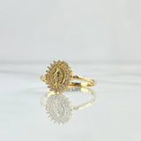 Anillo Virgen Milagrosa 1.9gr / T7 1/4 / Circones Blancos Oro Amarillo 18K ©