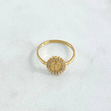 Anillo Virgen Milagrosa 1.9gr / T7 1/4 / Circones Blancos Oro Amarillo 18K ©