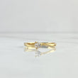 Anillo Solitario Curvas Finas 1.35gr / T7 3/4 / Circon Blanco Oro Amarillo 18K