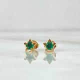 Topos Estrella 1.6gr / 0.5cm / Esmeralda 10 Pts Oro Amarillo 18K (Joya)