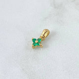 Dije Flor 0.65gr / 1.5cm / Esmeralda 8 Pts Oro Amarillo 18K (Joya)