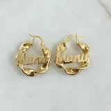 Fabricacion Bajo Pedido Candongas Nombre Personalizadas 8gr / Oro Amarillo 18K