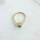 Anillo Solitario Cubo 2.4gr / T7 1/4 / Esmeraldas 55Pts Oro Amarillo 18K ©