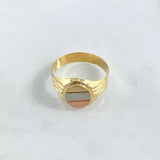 Anillo Sello Ovalo 4.7gr / T10 3/4 / Texturizado Tres Oros 18K