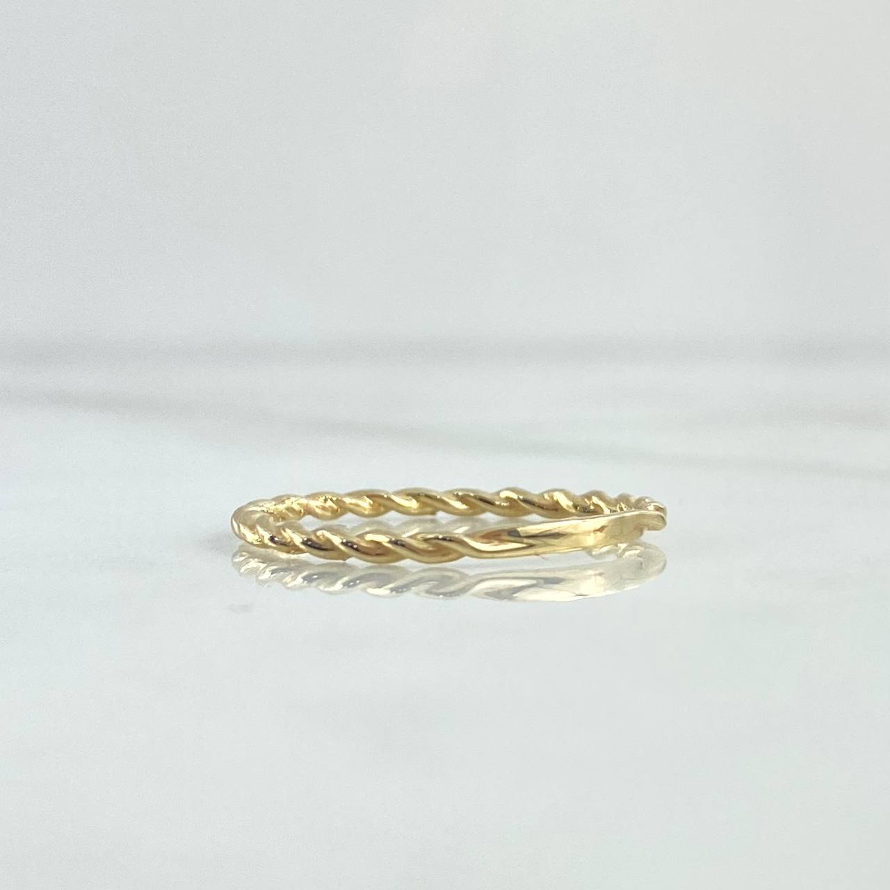 Anillo Trenzado 1.25gr / T7 3/4 / Liso Oro Amarillo 18K ©