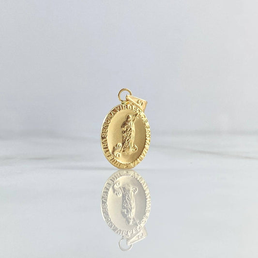 Dije Virgen De Santa Maria 0.9gr / 2.4cm / Ovalo Mate Troquelado Oro Amarillo 18K