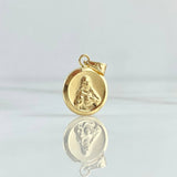 Dije Sagrado Corazón De Jesús - Virgen Del Carmen 0.6gr / 1.9cm / Circulo Mate Troquelado Oro Amarillo 18K