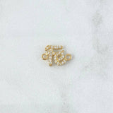 Herraje de Fe 0.85gr / 1.3cm / Circones Blancos Oro Amarillo 18K