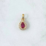 Dije Gota 1.15gr / 1.6cm / Circones Blancos - Fucsia Oro Amarillo 18K