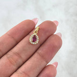 Dije Gota 1.15gr / 1.6cm / Circones Blancos - Fucsia Oro Amarillo 18K