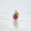 Dije Gota 1.15gr / 1.6cm / Circones Blancos - Fucsia Oro Amarillo 18K