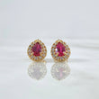 Topos Gota 2.65gr / 1cm / Circones Blancos - Fucsia Oro Amarillo 18K