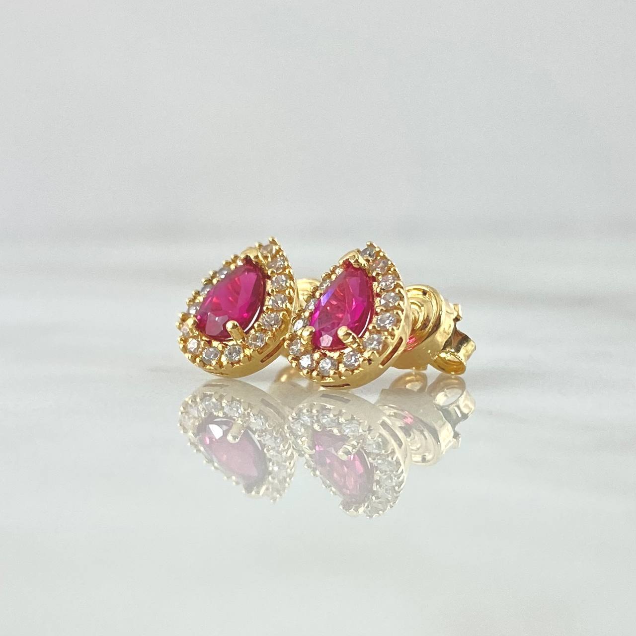 Topos Gota 2.65gr / 1cm / Circones Blancos - Fucsia Oro Amarillo 18K