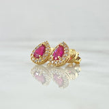 Topos Gota 2.65gr / 1cm / Circones Blancos - Fucsia Oro Amarillo 18K