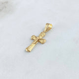 Dije Cruz Cristo Corteza 0.85gr / 3cm / Troquelado Oro Amarillo 18K