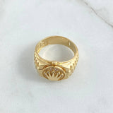 Anillo Correa Corona 7.35gr / T8 3/4 / Circones Blancos Oro Amarillo 18K