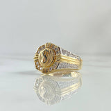 Anillo Escudo Dólar 9.5gr / T10 / Circones Blancos Oro Amarillo 18K