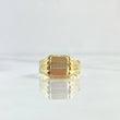 Anillo Sello Cuadrado 1.6gr / T6 3/4 / Rayas Laterales Tres Oros 18K *