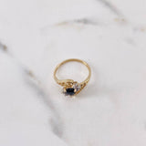 Anillo Corazon 1.95gr / T6 1/4 / Lineas Invertidas Circones Negro Blancos Dos Oros Amarillo Blanco 18K $