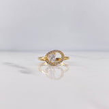 Anillo Solitario Ovalo 2.3gr / T6 3/4 / Circones Blancos Oro Amarillo 18K $