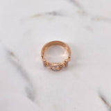 Anillo Cinturon 3.9gr / T7 1/4 / Circones Blancos Oro Rosa 18K $