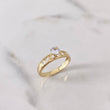 Anillo Banda Corazones 2gr / T7 1/4 / Solitario Circon Blanco Oro Amarillo 18K $