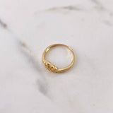 Anillo Corona 15s 2.1gr / T7 / Circones Blancos Oro Amarillo 18K $