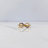 Anillo Infinito 1.9gr / T6 3/4 / Circones Colores Oro Amarillo 18K $