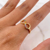 Anillo Infinito 1.9gr / T6 3/4 / Circones Colores Oro Amarillo 18K $