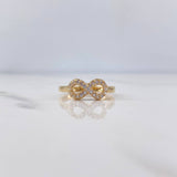 Anillo Infinito 2.2gr / T6 3/4 / Circones Blancos Oro Amarillo 18K $