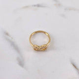 Anillo Infinito 2.2gr / T6 3/4 / Circones Blancos Oro Amarillo 18K $