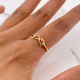 Anillo Alas 0.9gr / T6 1/4 / Liso Oro Amarillo 18K $