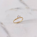 Anillo Solitario 1.55gr / T6 / Circon Blanco Oro Amarillo 18K $