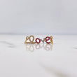 Dije Love 1.2gr / 2.3cm / Circones Fucsias Blancos Dos Oros Amarillo Blanco 18K $