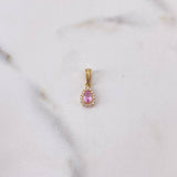 Dije Gota Halo 0.65gr / 1.5cm / Circones Rosado Blancos Oro Amarillo 18K $