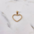 Dije Silueta Corazon 1.7gr / 2.5cm / Circones Blancos Oro Amarillo 18K $