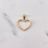 Dije Silueta Corazon 1.7gr / 2.5cm / Circones Blancos Oro Amarillo 18K $