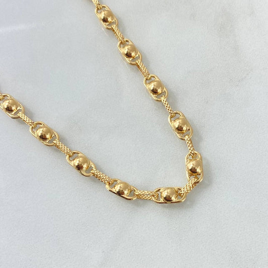 Cadena Rustica Burbuja 12.3gr / 60cm / 4.6mm Diamantada Oro Amarillo 18K