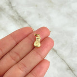 Dije Bolsa De Dinero Plana 0.5gr / 1.8cm / Troquelada Oro Amarillo 18K