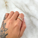 Anillo Ola Doble 3.3gr / T6 3/4 / Circones Blancos Oro Rosa 18K