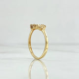 Anillo Arco de Mariposas 2gr / T7 3/4 / Circones Blancos Oro Amarillo 18K